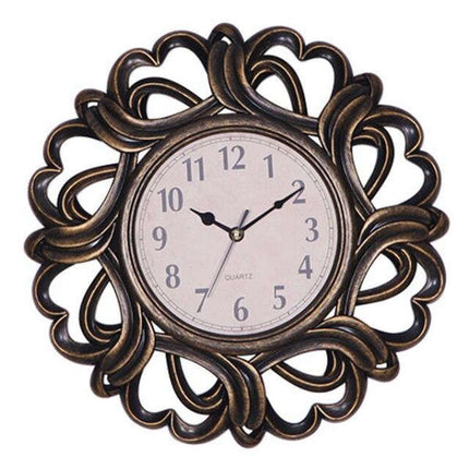 Dekorative Wanduhr im Barock Stil Schwarz