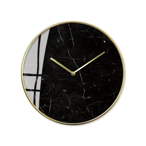 Minimalistische Wanduhr im weißen Marmor-Look