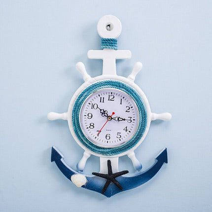 Maritime Wanduhr in Ankerform für Badezimmer