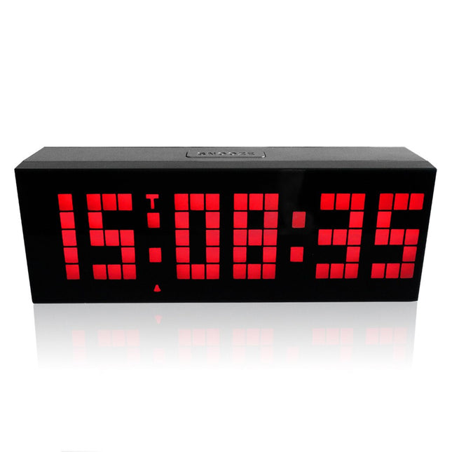 Große LED Digitaluhr mit Sekundenanzeige