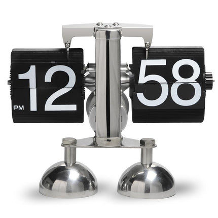 Silberne Retro Flip Uhr aus Metall