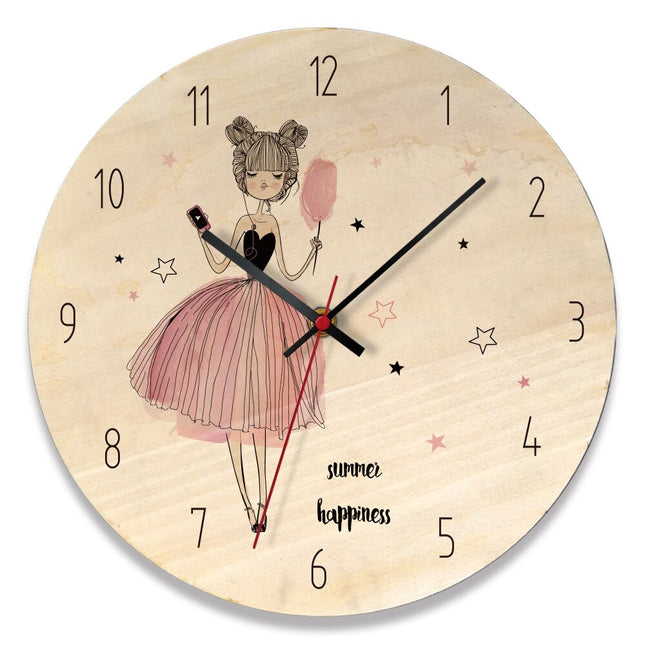 Wanduhr für Mädchenzimmer Ballerina Design