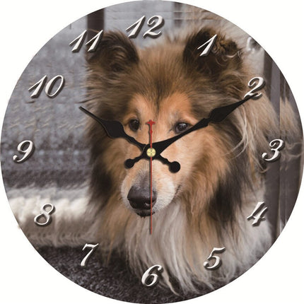 Lustige Wanduhr mit süßem Mops-Gesicht