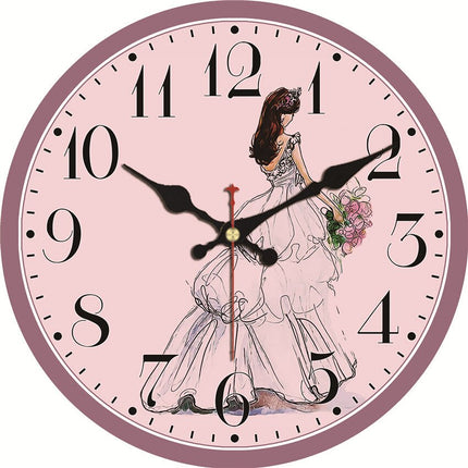 Rosa Wanduhr für Mädchenzimmer romantisches Design