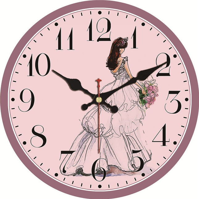 Rosa Wanduhr für Mädchenzimmer romantisches Design