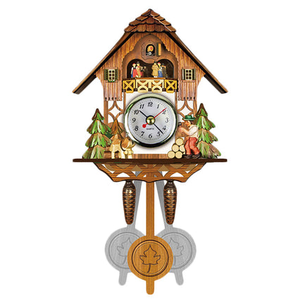Klassische Kuckucksuhr aus Holz bemalt
