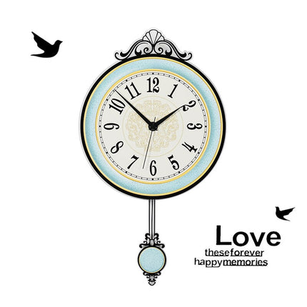 Moderne Design Pendeluhr Wanduhr blau