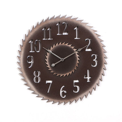 Wanduhr in Sägeblatt-Form Industrial