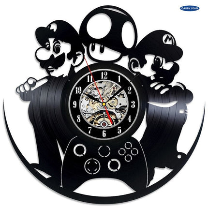 Super Mario Schallplattenuhr Gamer Zimmer Deko