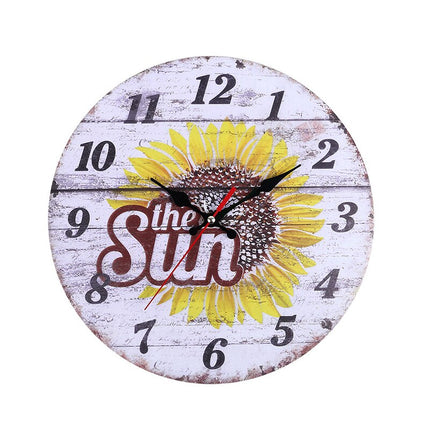 Wanduhr im Vintage-Stil mit Sonnenblume