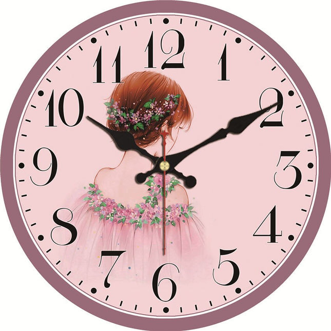 Rosa Wanduhr für Mädchenzimmer romantisches Design
