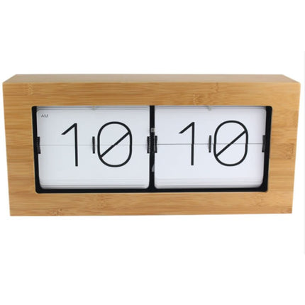 Retro Flip Uhr im Holzgehäuse