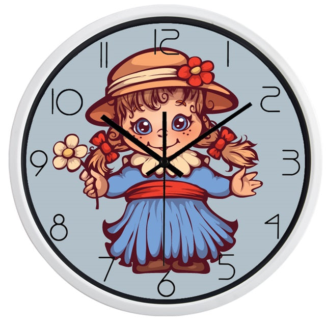 Wanduhr für Mädchenzimmer mit Mädchenmotiv