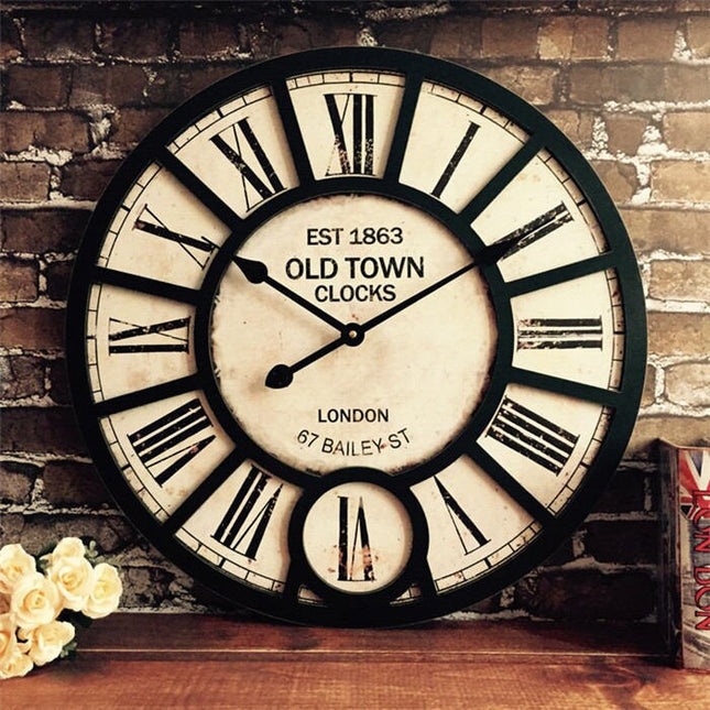Große Vintage Wanduhr 60 cm