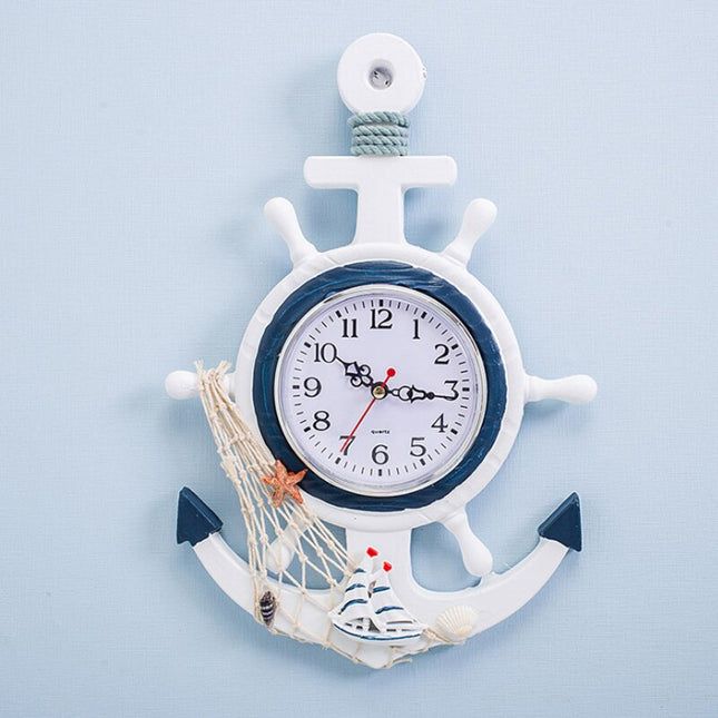 Maritime Wanduhr in Ankerform für Badezimmer