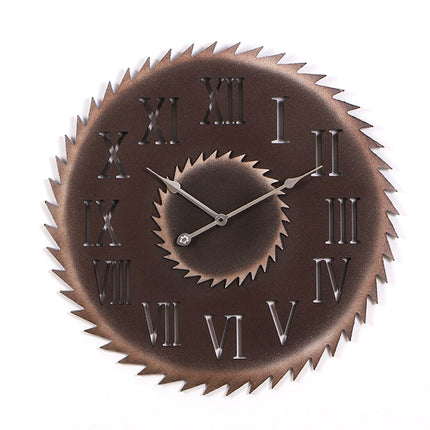 Wanduhr in Sägeblatt-Form Industrial