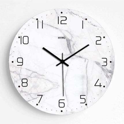 Runde Wanduhr Marmor und Glitzer