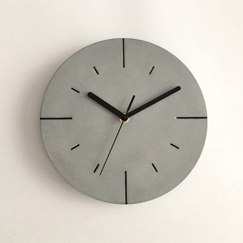 Moderne Wanduhr grau in Betonoptik
