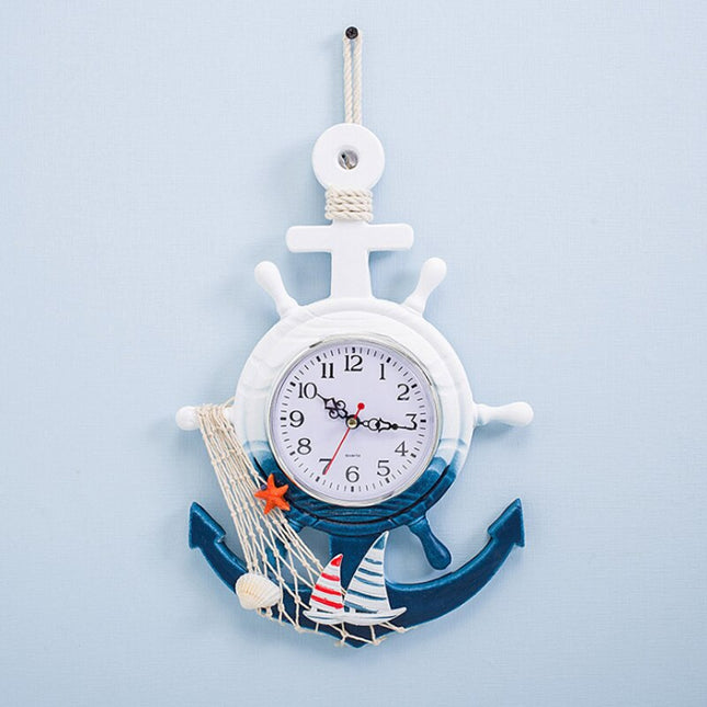 Maritime Wanduhr in Ankerform für Badezimmer