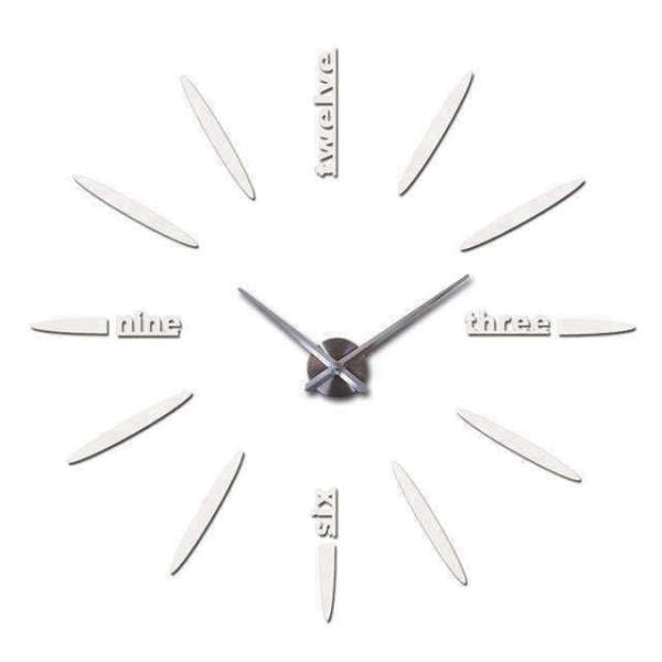 Rahmenlose Design Wanduhr mit Wörtern