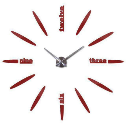 Rahmenlose Design Wanduhr mit Wörtern