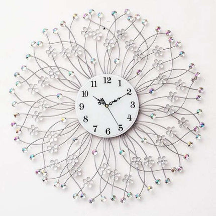 Große Kristall Wanduhr für Wohnzimmer