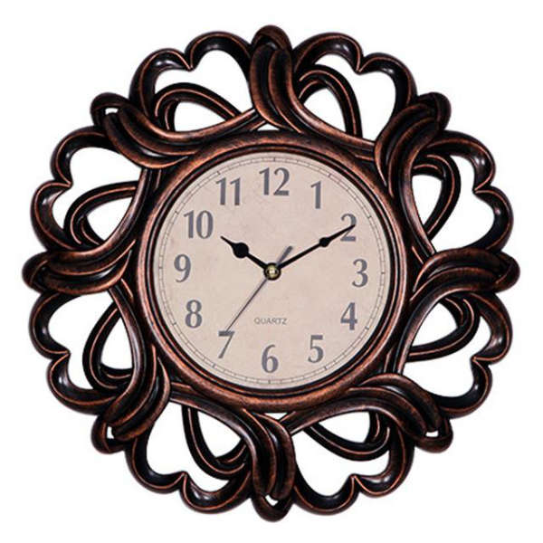 Dekorative Wanduhr im Barock Stil Schwarz