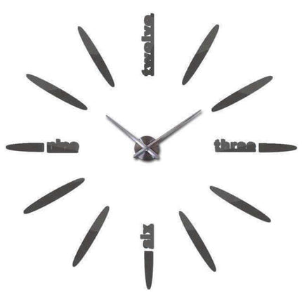 Rahmenlose Design Wanduhr mit Wörtern