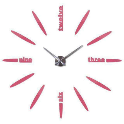 Rahmenlose Design Wanduhr mit Wörtern