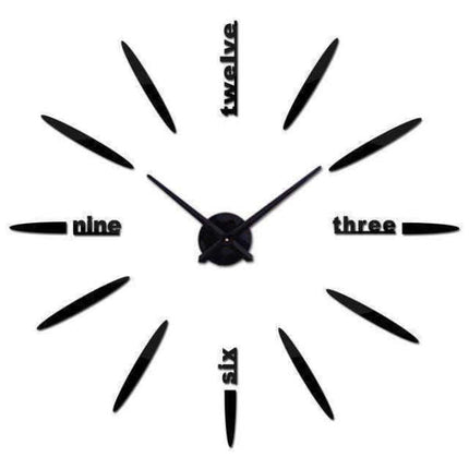 Rahmenlose Design Wanduhr mit Wörtern