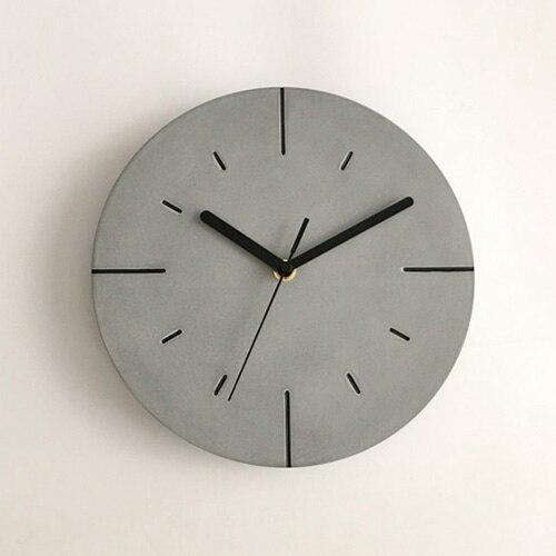 Runde Wanduhr in moderner Betonoptik