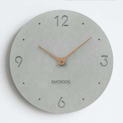 Minimalistische Wanduhr Betonoptik mit Holzeigern
