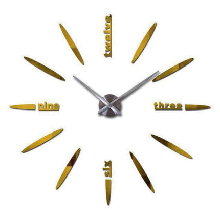 Rahmenlose Design Wanduhr mit Wörtern