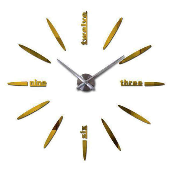 Rahmenlose Design Wanduhr mit Wörtern