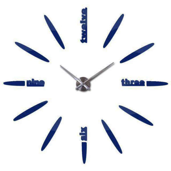 Rahmenlose Design Wanduhr mit Wörtern