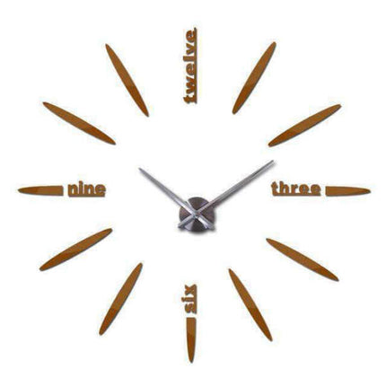 Rahmenlose Design Wanduhr mit Wörtern