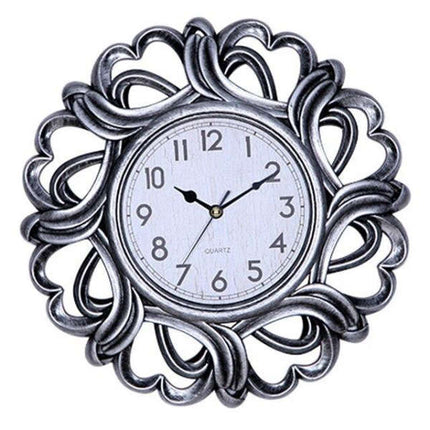 Dekorative Wanduhr im Barock Stil Schwarz
