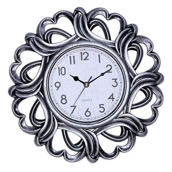 Dekorative Wanduhr im Barock Stil Schwarz