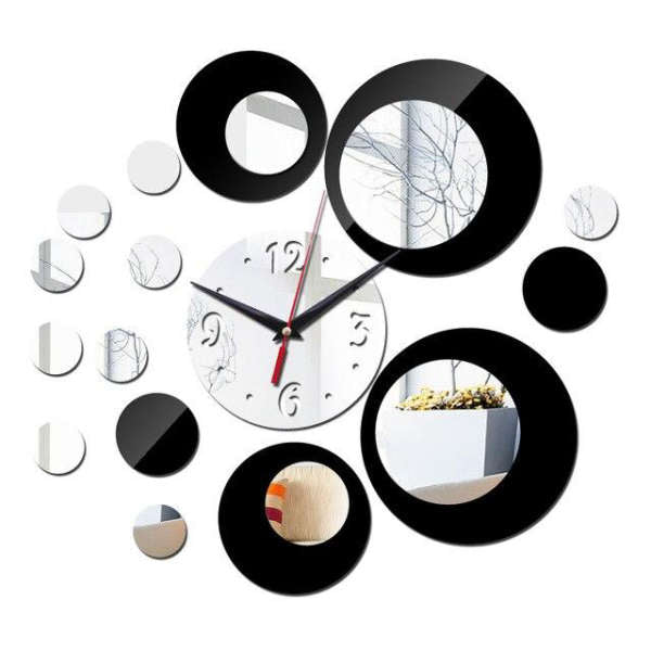 Moderne DIY Wanduhr mit Spiegeleffekt