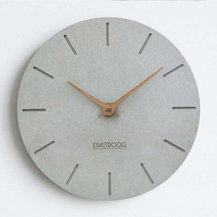 Minimalistische Wanduhr Betonoptik mit Holzeigern