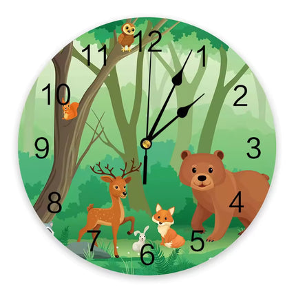 Wanduhr für Kinderzimmer mit Füchsen