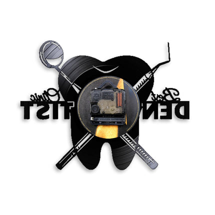 Zahnarzt Schallplattenuhr als Deko für Praxis