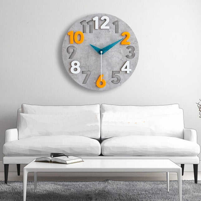 Moderne Küchenuhr in Betonoptik 3D