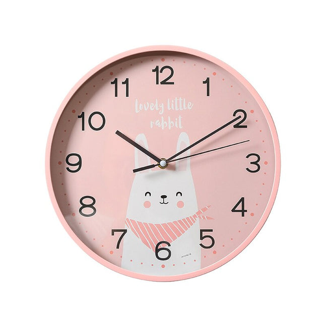 Süße Kinder Wanduhr mit Hasenmotiv