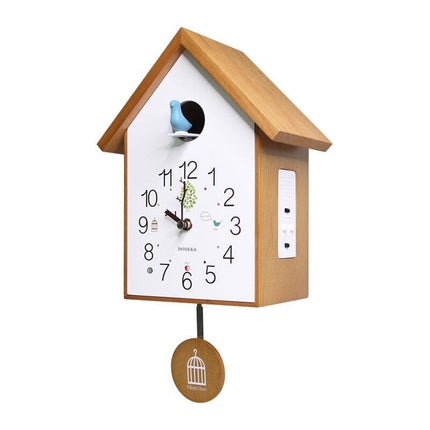 Moderne Kuckucksuhr aus Holz Weiß