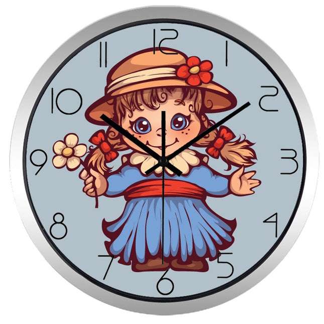 Wanduhr für Mädchenzimmer mit Mädchenmotiv