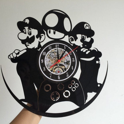 Super Mario Schallplattenuhr Gamer Zimmer Deko