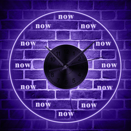 Design Wanduhr "Now" mit LED-Beleuchtung
