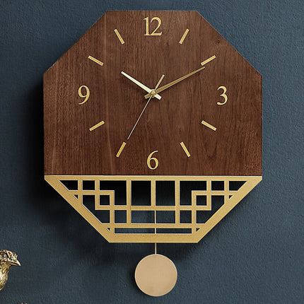 Japanische Design Wanduhr Holz mit Pendel