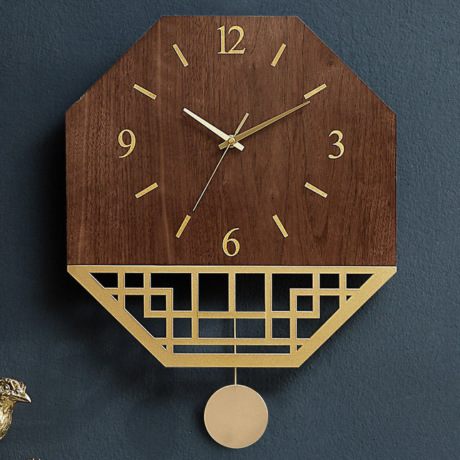 Japanische Design Wanduhr Holz mit Pendel